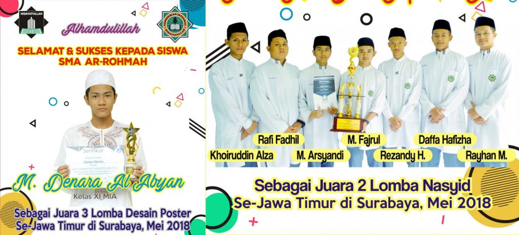 Tiga Gelar Juara Menutup Prestasi SMA Ar Rohmah Tahun Ajaran 2017 /2018 10 juara nasyid