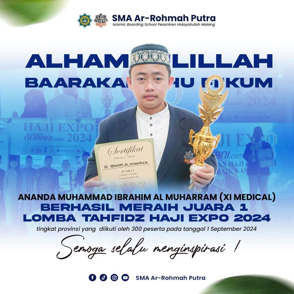 Santri SMA Ar-Rohmah Putra Raih Juara 1 Lomba Tahfidzul Qur'an Se-Jawa Timur 9 Santri SMA Ar-Rohmah Putra Raih Juara 1 Lomba Tahfidzul Qur'an Se-Jawa Timur