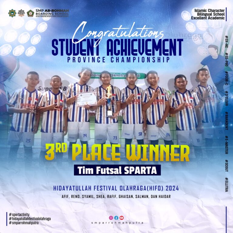 Bangga! SMP Ar-Rohmah Putra Sabet Juara III di Turnamen Futsal Hidayatullah Se-Jawa Timur