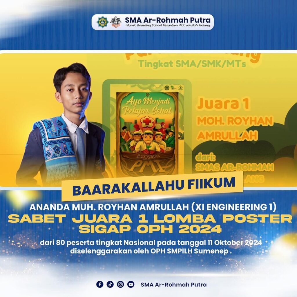 Santri SMA Ar-Rohmah Putra Juara I Lomba Poster Tingkat Nasional