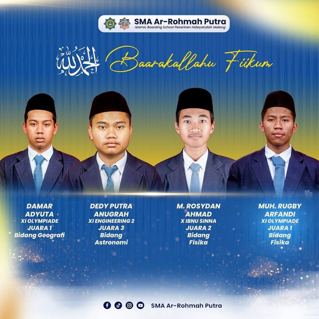 SMA Ar-Rohmah Putra Juara Umum Olimpiade Sains Se-Kabupaten Malang 19 SMA Ar-Rohmah Putra Juara Umum Olimpiade Sains Se-Kabupaten Malang