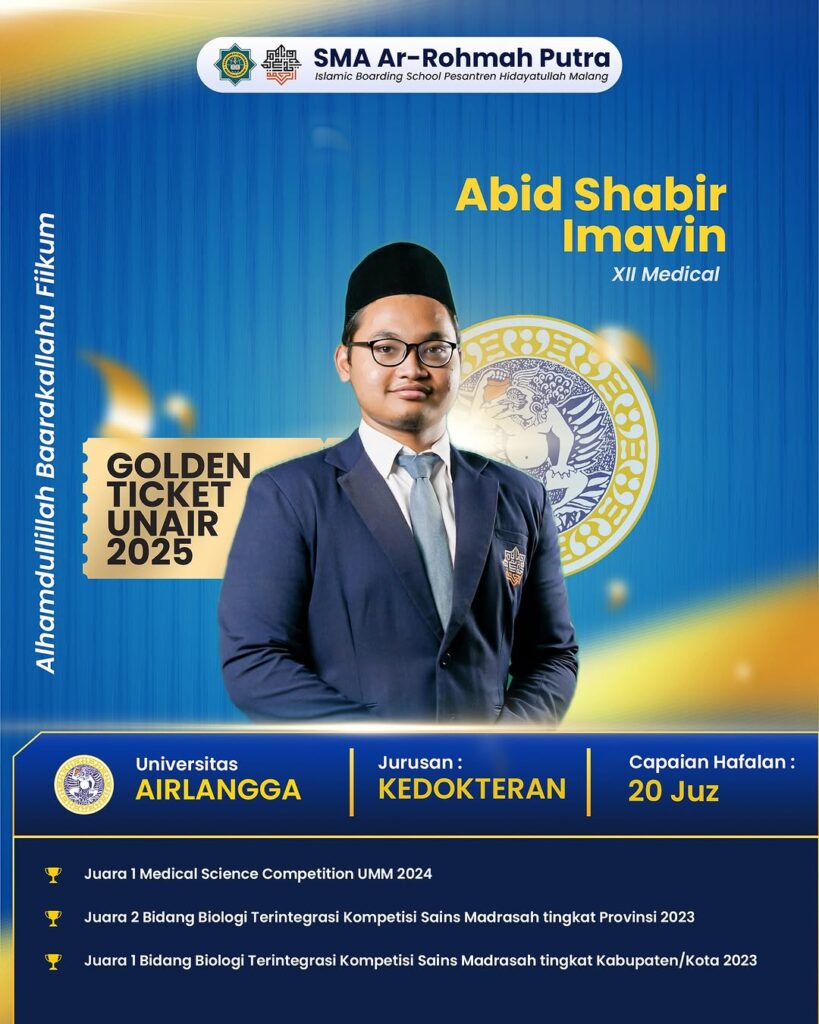 Keren! Tiga Santri SMA Ar-Rohmah Putra Raih Golden Ticket Unair