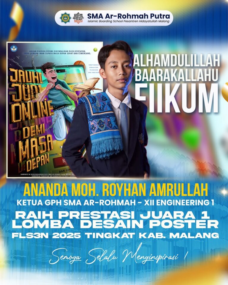 Santri SMA Ar-Rohmah Putra Juara I Lomba Desain Poster FLS3N 2025