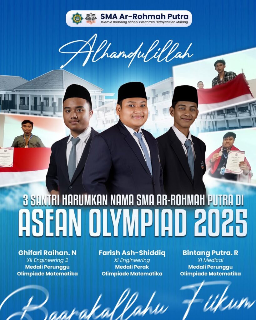 Bangga! 3 Santri SMA Ar-Rohmah Putra Raih Juara ASEAN Olympiad 2025