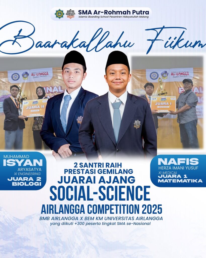 2 Santri SMA Ar-Rohmah Putra Raih Juara Social Science Airlangga Competition 2025