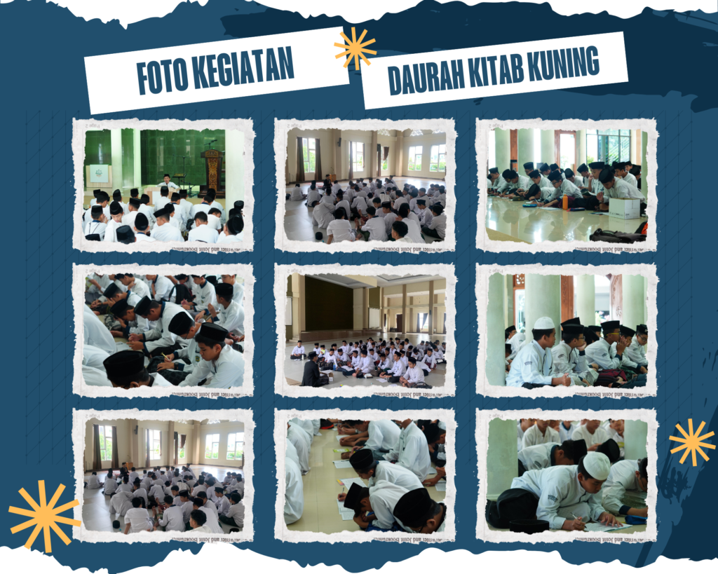 Lestarikan Tradisi Ulama, SMP Ar-Rohmah Putra Gelar Daurah Baca Kitab Kuning 8 Biru Kuning Sobekan Kertas Foto Kegiatan Donasi Kolase Foto