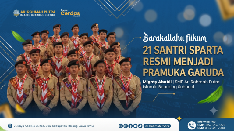 Dua Puluh Satu Siswa SMP Ar-Rohmah Putra Resmi Dilantik Jadi Pramuka Garuda!