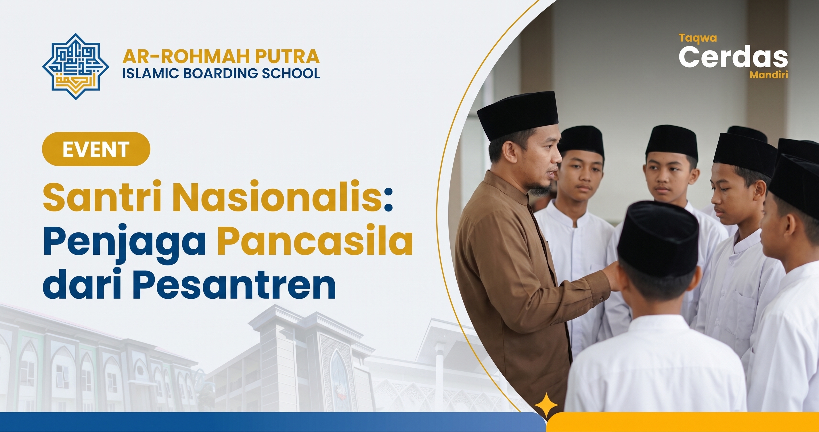 Flyer ucapan Hari Kesaktian Pancasila 1 Oktober 2026 dari Pondok Pesantren Ar-Rohmah Putra – Santri Nasionalis Penjaga Ideologi Bangsa