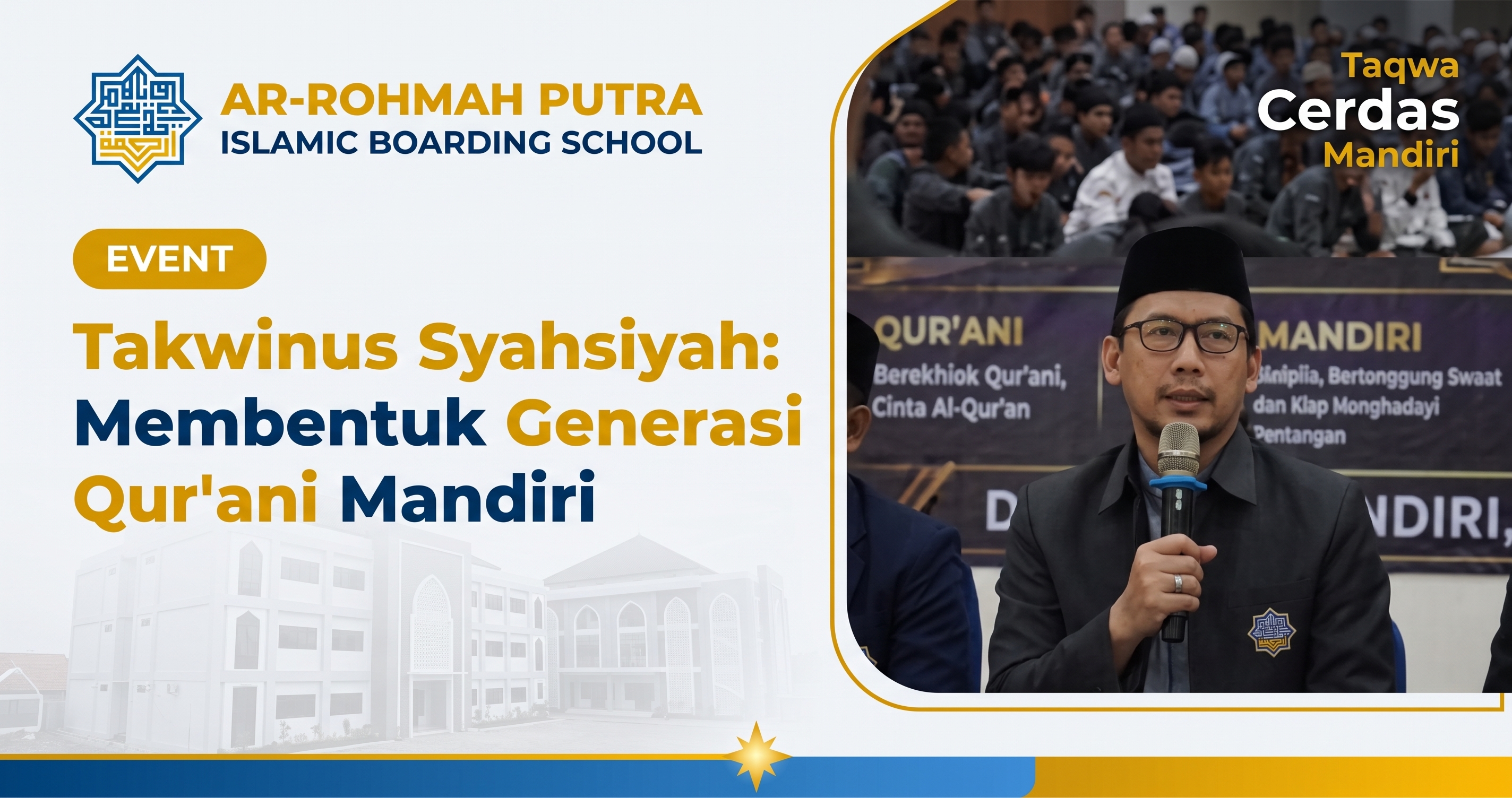 Takwinusy Syahsiyah santri Qur'ani Ar-Rohmah Putra Malang 2026 — momen ikrar bersama seluruh santri SMP dan SMA