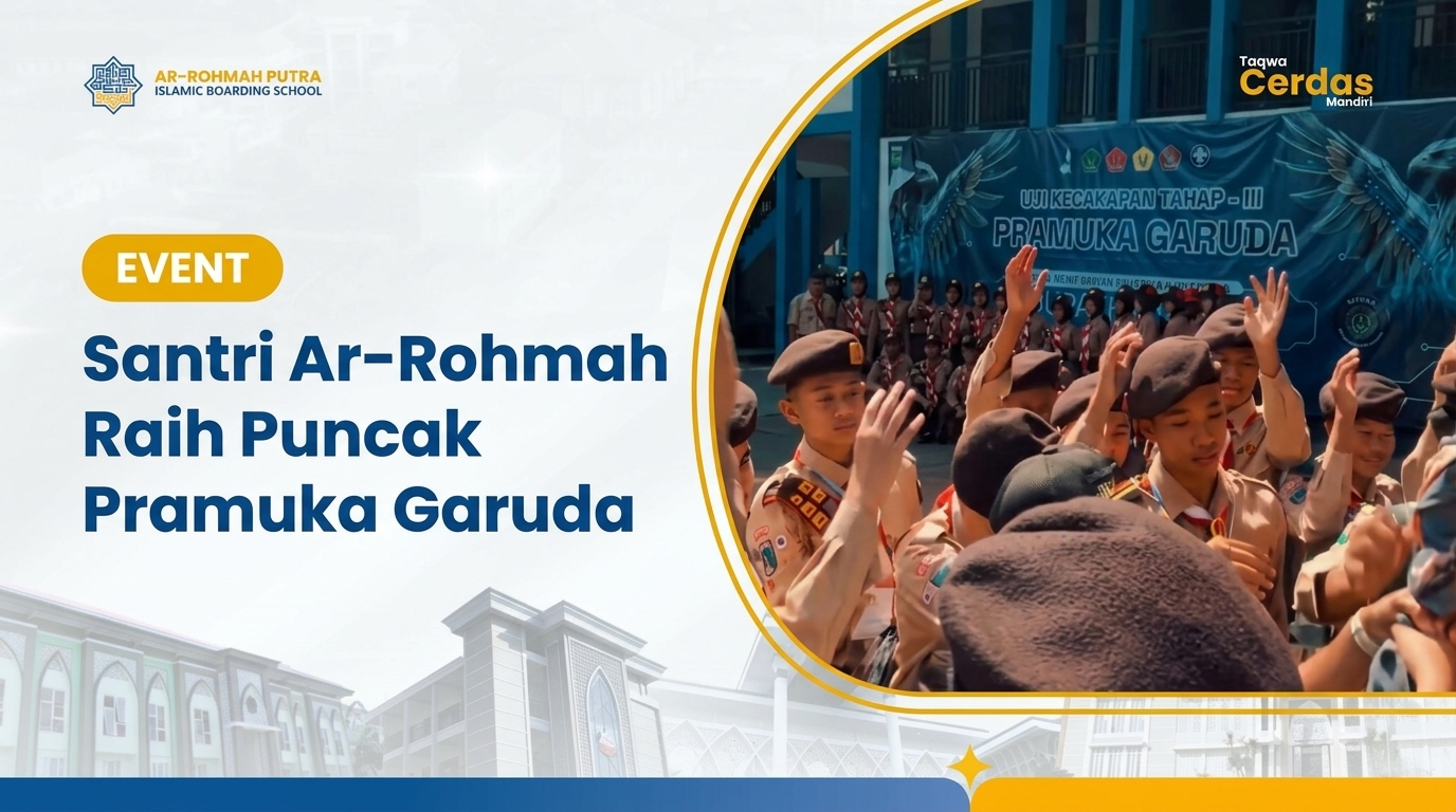 Santri Pramuka Garuda Ar-Rohmah Putra Mighty Ababil saat Uji Kecakapan Tahap III 2026