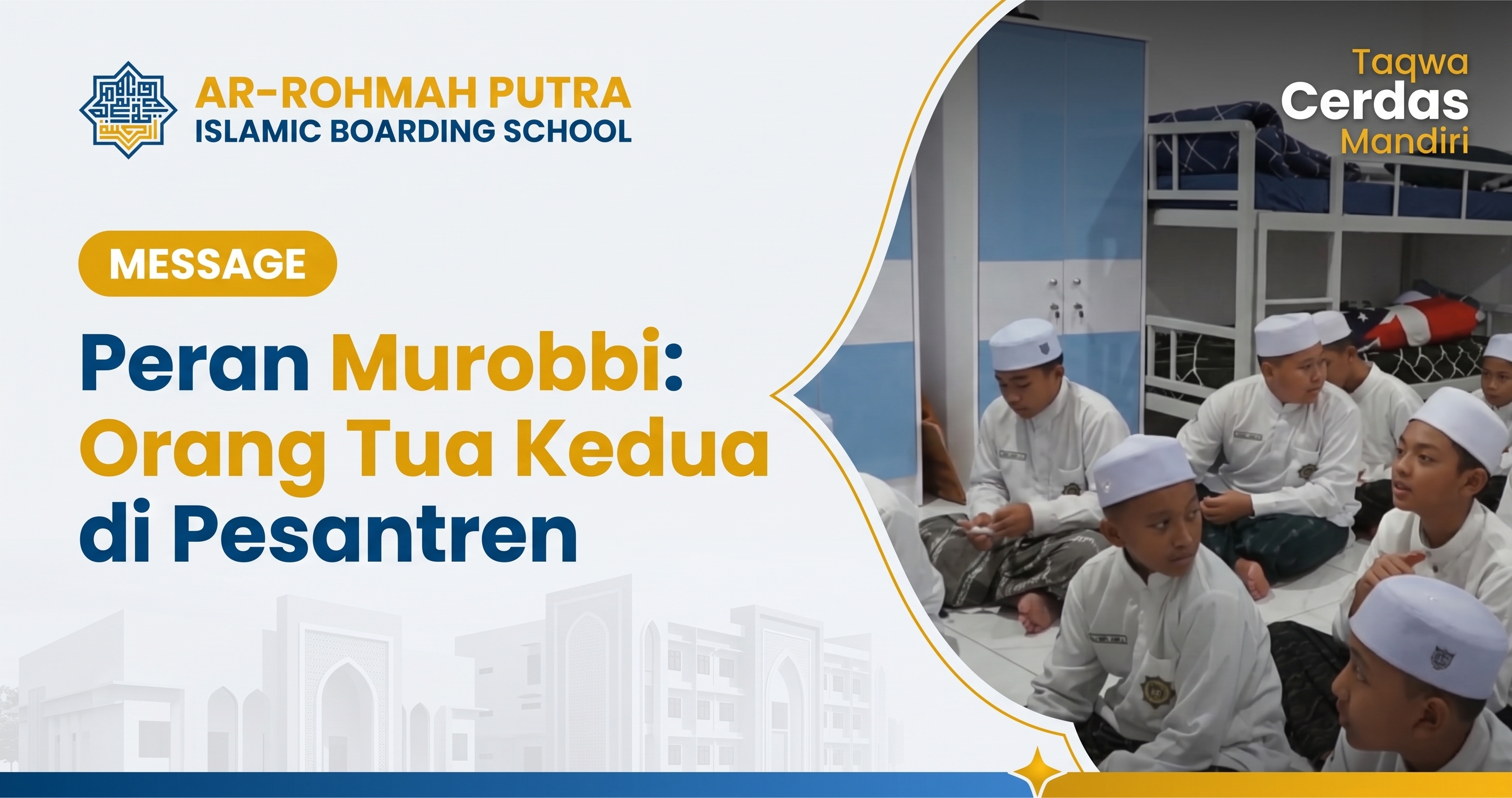 Murobbi Orang Tua Kedua Terbukti Hadir: Momen Haru Penyambutan Santri Baru Ar-Rohmah Putra 2026 1 Murobbi orang tua kedua mendampingi santri baru di asrama Ar-Rohmah Putra Malang 2026