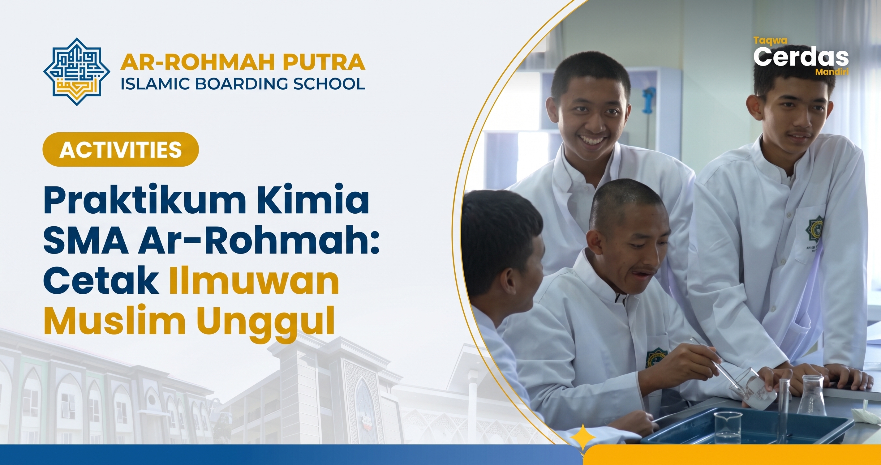 Praktikum Kimia Santri SMA Ar-Rohmah: Langkah Nyata Cetak Ilmuwan Muslim Unggul 2026 1 Praktikum kimia santri SMA Ar-Rohmah Putra Malang menimbang zat di laboratorium sains