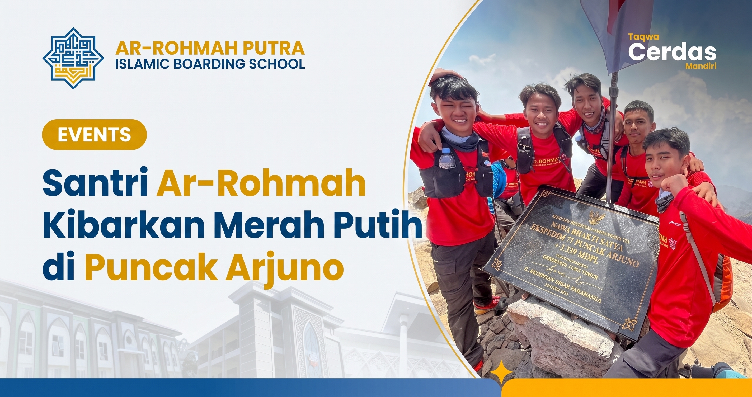 Santri Ar-Rohmah kibarkan bendera Merah Putih di Puncak Arjuno bersama SMA Ar-Rohmah Putra Malang
