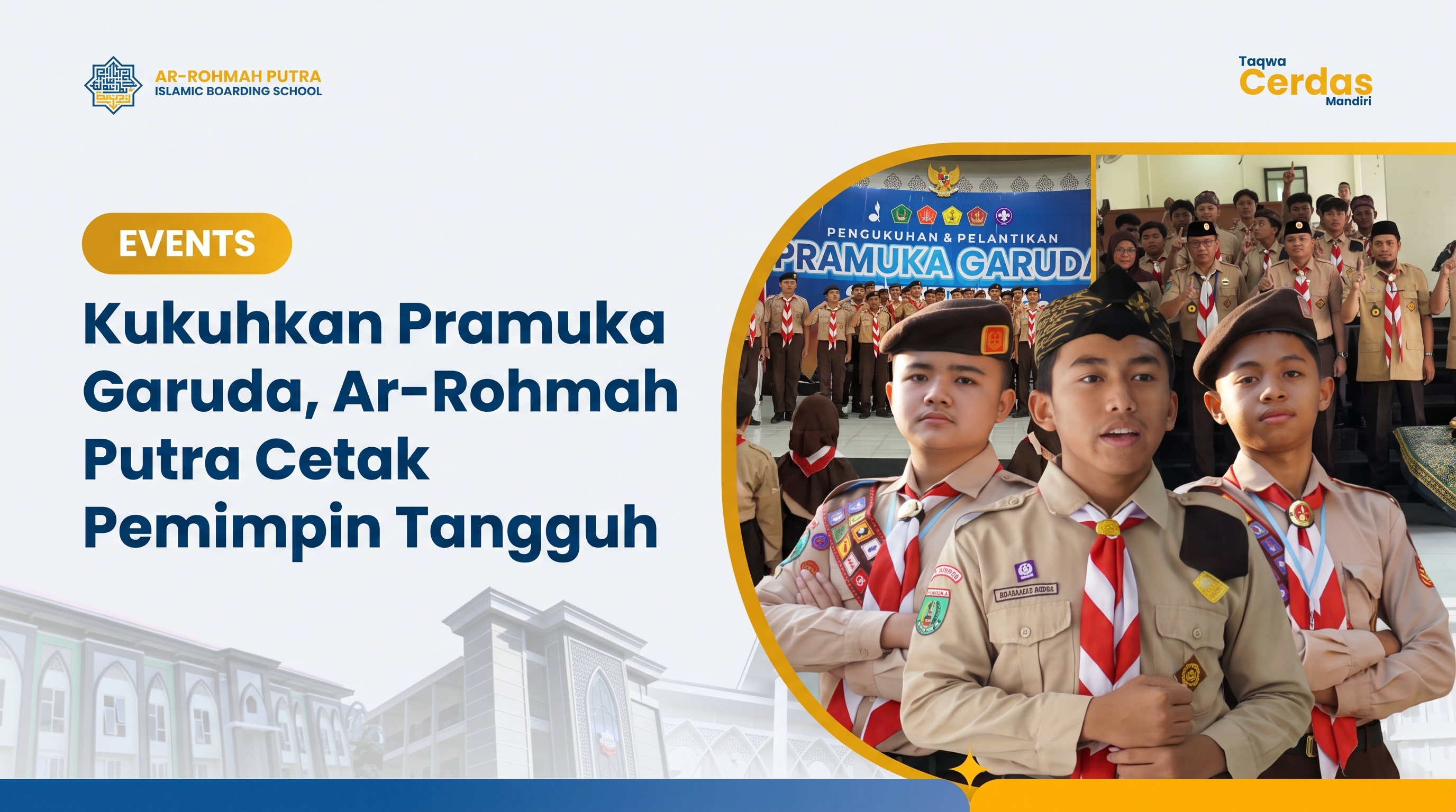 Pengukuhan santri berprestasi Pramuka Garuda di Pesantren Ar-Rohmah Putra Malang
