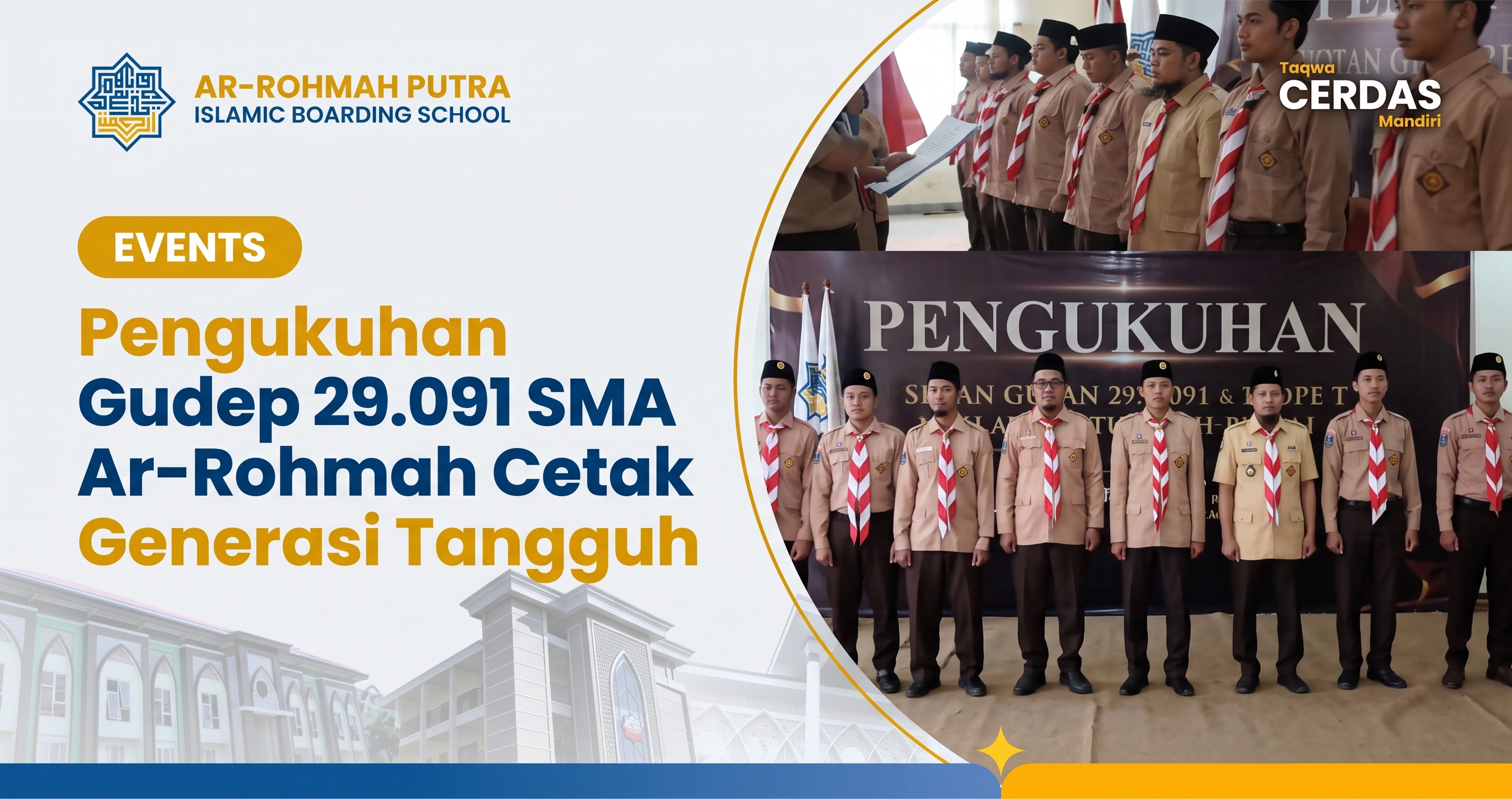 Khidmat prosesi pengukuhan Gugus Depan 29.091 pangkalan SMA Ar-Rohmah Putra Malang