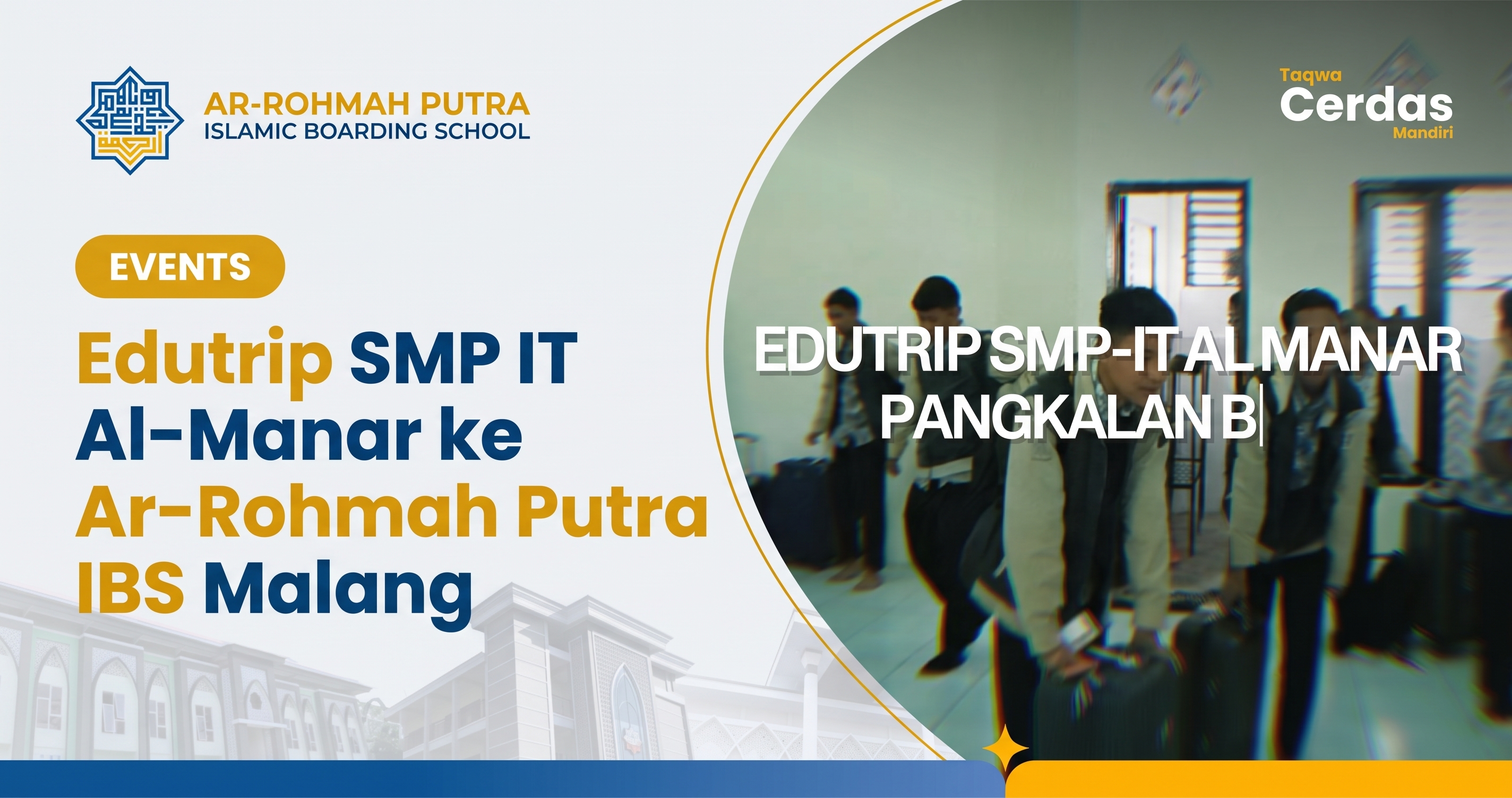 Suasana edutrip santri SMP IT Al-Manar saat berkeliling kampus Ar-Rohmah Putra IBS Malang