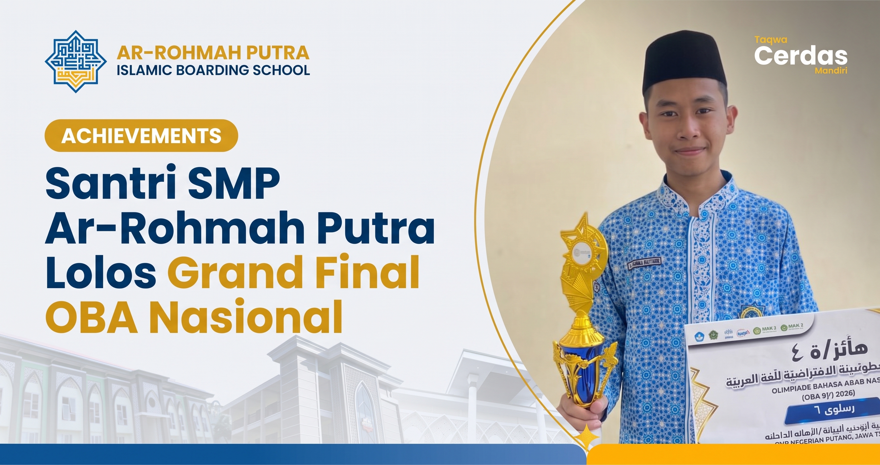 Santri SMP Ar-Rohmah Putra Malang berprestasi di ajang Olimpiade Bahasa Arab tingkat nasional