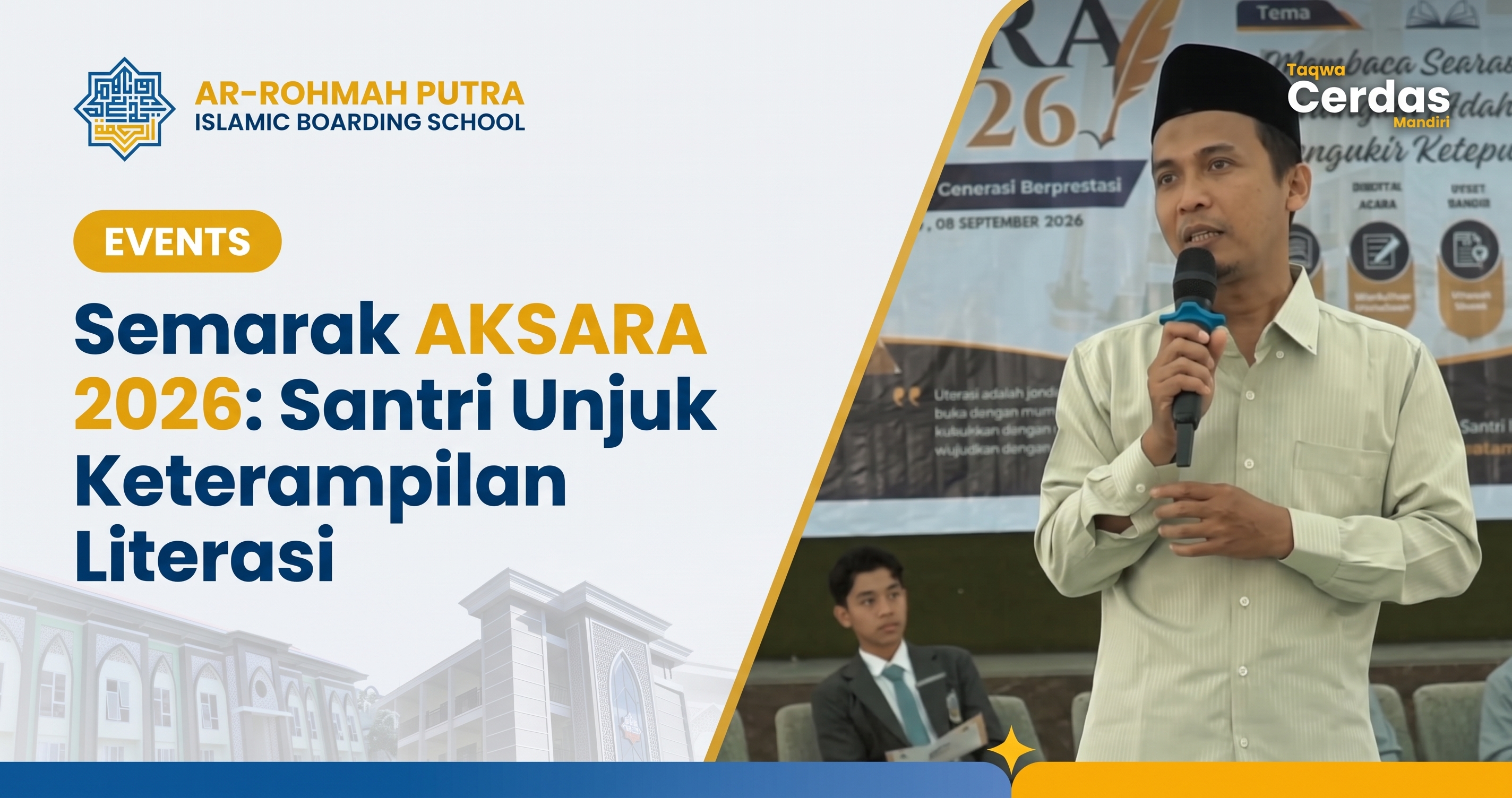 Bedah buku dan uji keterampilan literasi santri SMA Ar-Rohmah Putra Malang dalam ajang AKSARA 2026