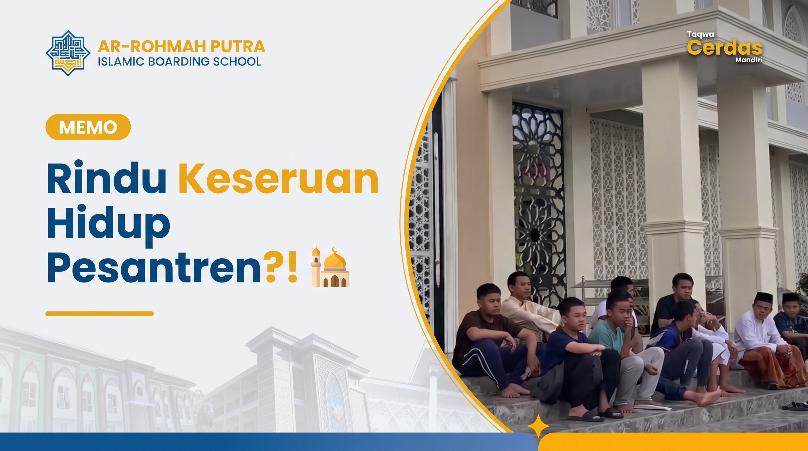 Rindu keseruan hidup di pesantren Ar-Rohmah Putra Malang — santri beraktivitas bersama di asrama